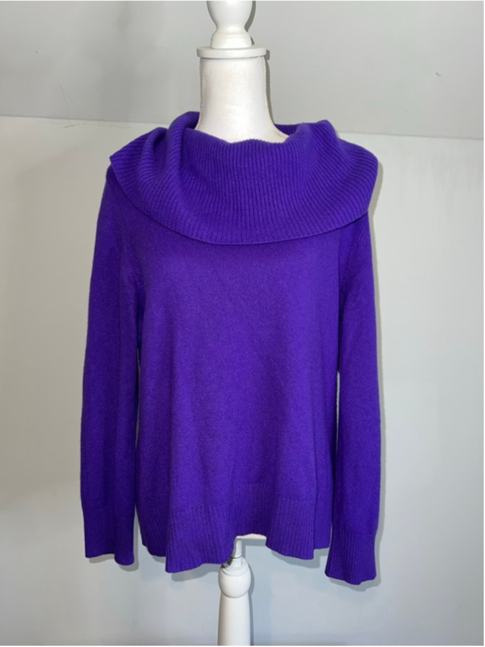 Women's Charter Club Cashmere Purple Cowl Neck Sweater XL